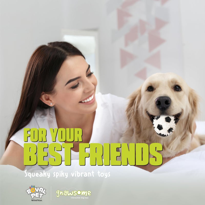 Gnawsome 3.5â€ Squeaker Soccer Ball Dog Toy - Medium, Promotes Dental and Gum Health for Your Pet, Colors Will Vary, All Breed Sizes - Image 2